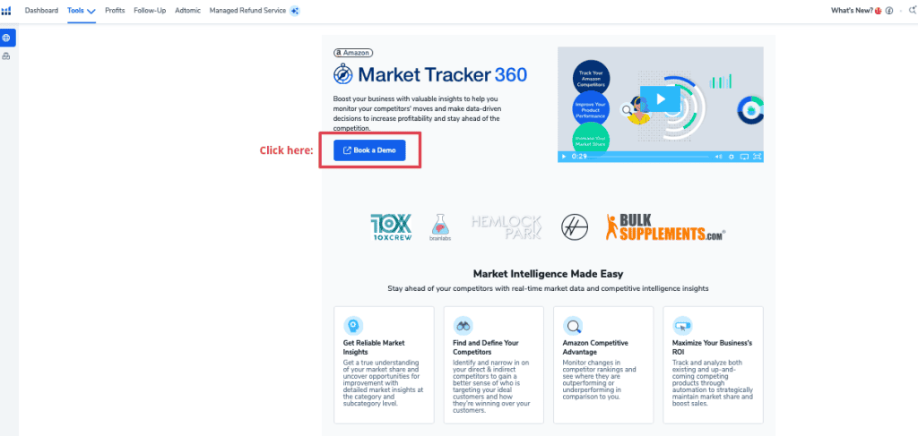 Market Tracker 360 page