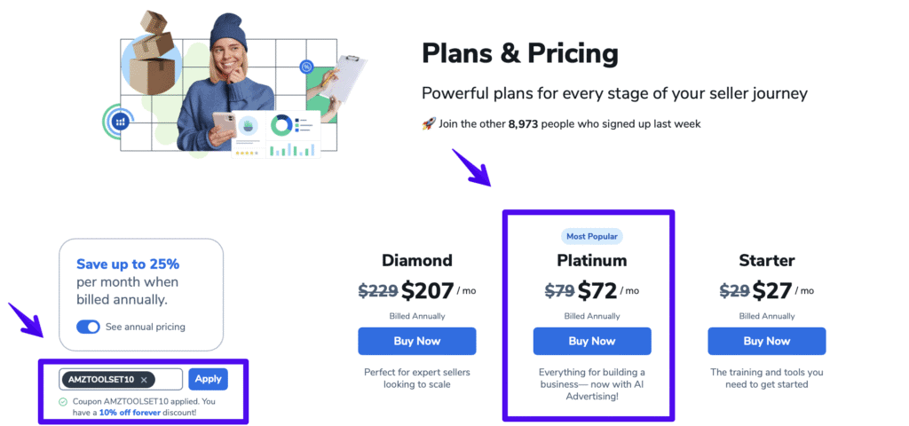 Helium 10 Platinum Plan with discount