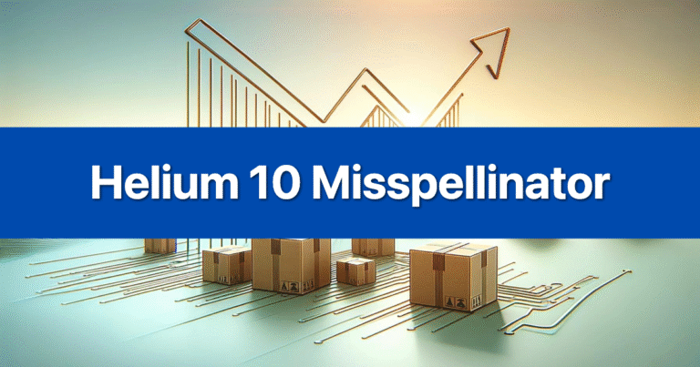Helium 10 Misspellinator tool logo and text, designed to help Amazon sellers find misspelled keywords.